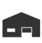 Infographic of a warehouse, justified to the left of statistics depicting how large the warehouse is.